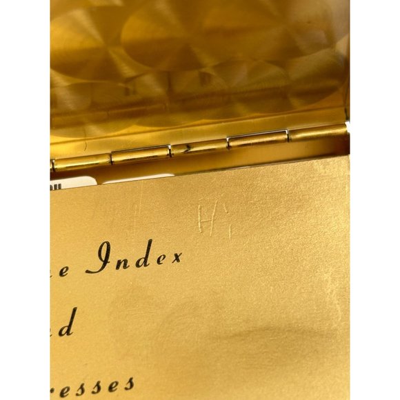 Vintage Pocket Index Addresses Crown Emblem Metal Small Mid-Century Blank Hinged - Picture 7 of 9